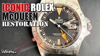 Crazy Transformation of an iconic Rolex McQueen Explorer II 1655 - Professional Restoration - ASMR