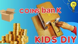 Diy Coin Bank from Recycled cardboard/arts lab and recycling/kids craft tutorial