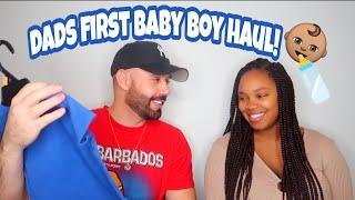 DADS FIRST BABY BOY HAUL! | SURPRISES MOM!