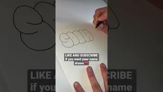 HOW TO DRAW BUBBLE LETTERS  #shorts #art