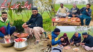 While cooking, the Guests arrived | How to make Gajrela in Village Style by Mukarram Saleem