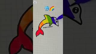 Draw cute fish rainbow Colouring ️#crazy #satisfying #painting #youtubeshorts #shorts