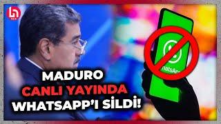 Maduro 'siber-faşist darbe' yapmakla suçladığı WhatsApp'ı canlı yayında telefonundan sildi!