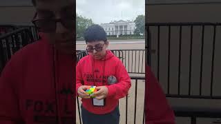 Cubing In front of the White House #cube #america #president #whitehouse #shorts