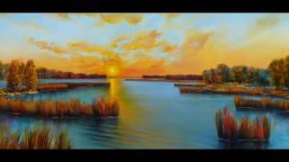 Marsh Sunset Land scape near Wilmington NC - oil painting by Alessandro Giambra