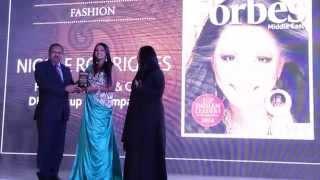 Diva Dubai Nicole Rodrigues Award winner of Forbes Top Indian Leaders 2014