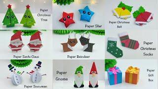 9 DIY Christmas Easy Paper Crafts | 5 minute crafts Christmas