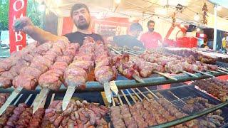 Italy Street Food. Massive Apulian “Bombette” of Pork “Capocollo” and Stringy Cheese