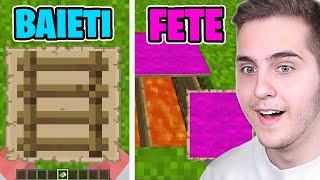 BAIETI vs FETE in MINECRAFT !