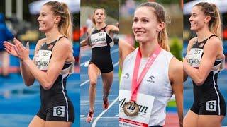 Natalia Kaczmarek wins the 400m at the 2023 Polish Championships