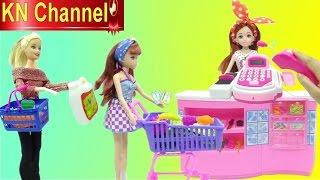 Đồ chơi trẻ em BÚP BÊ BARBIE ĐI SIÊU THỊ CÓ MÁY TÍNH TIỀN MICRO Cash register Supermarket