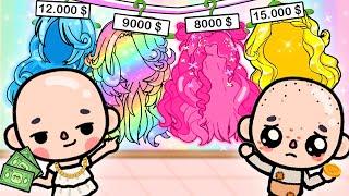 Rich and Poor Bald Girl With Challenge Hair | Toca Life Story |Toca Boca