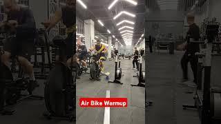 Warming up with an air bike CrossFit