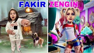 ZENGİN VS FAKİR HARLEY GUİNN KAYIP ZEYNEP HİRANUR/بابا جاب لي بالون - جنى مقداد | طيور بيبي