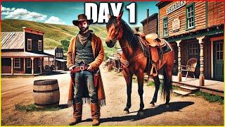 Day 1 in This Wild West Settler Craft Build Survival Game | Frontier Legends