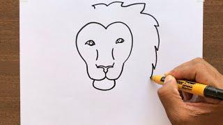 How to Draw a Lion Face | Easy and Simple Drawing for Beginners