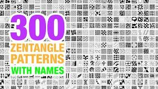 300 Zentangle Patterns with Names | Doodle & Mandala Patterns Collection