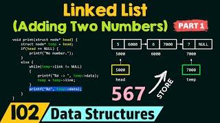 Adding Two Numbers using Linked Lists - Part 1