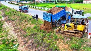 Features of the Project Run By Experts to Land Fill ,Truck 5Ton Spreading Soil , Bulldozer Pushiång