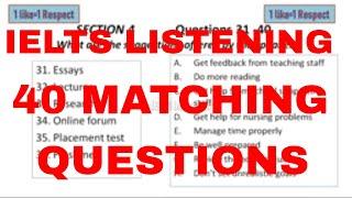 IELTS listening practice test - Matching type of questions