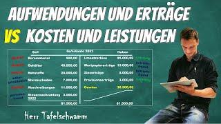 Aufwand und Ertrag VS Kosten und Leistung - Unternehmensergebnis VS Betriebsergebnis-Einfach erklärt