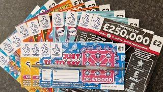 £134 Mega Scratch Off Part 1 of 6! £24 Mix of Allwyn UK National Lottery Cards. Competition time!