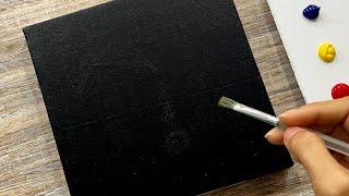 Super beautiful painting on black canvas | Acrylic painting techniques for beginners