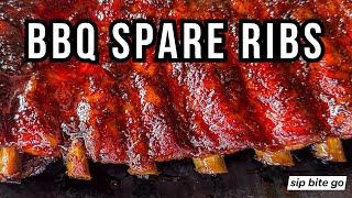 BBQ Smoked Spare Ribs with Mustard Binder