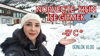 NORVEÇ'TE KIŞIN İŞE GİTMEK-BİR İŞ GÜNÜM-KIŞIN KARLA MÜCADELEMİZ #günlükvlog #norveç#vlog#norway#86