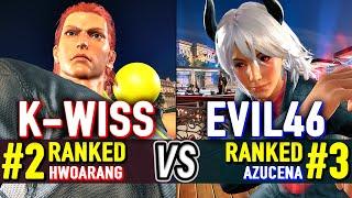 T8  K-WISS (#2 Ranked Hwoarang) vs EVIL46 (#3 Ranked Azucena)  Tekken 8 High Level Gameplay