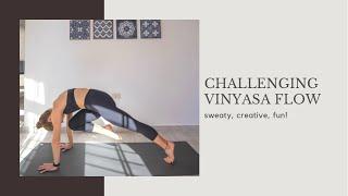 Challenging Vinyasa Flow | 1 Hour Yoga Class | Sweaty, Creative, Fun