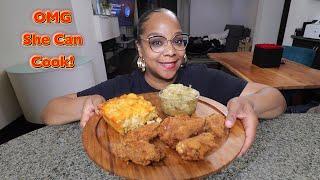 MY BOO COOKED FRIED CHICKEN FOR ME (COOKING + MUKBANG)