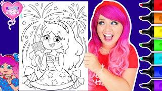 Coloring Kimmi The Clown 4th of July Coloring Page | Ohuhu Art Markers