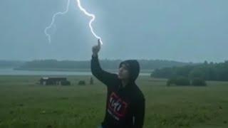 he thinks he can control a lightning strike..