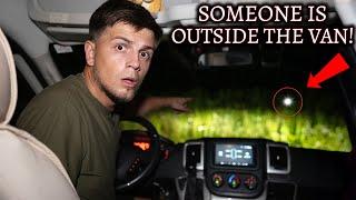 TERRIFYING Van Camping In Haunted Forest - Someone Was Outside The Van! VERY SCARY