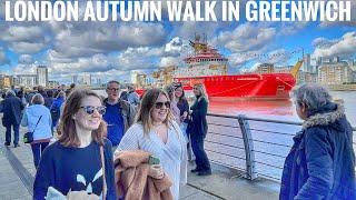 Walking London Greenwich in Autumn   | London Walk 2021 [4K HDR]