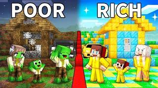 JJ and Mikey POOR vs RICH Village Family Battle in Minecraft - Maizen