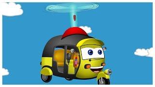 Mega Auto Rickshaw Got Crazy Idea How To Fly With Toy Fans | Finger Family Songs And More