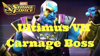 Ultimus 7 Raid - First 3 Lane 8 Nodes Easy - One Shot Carnage Mini Boss Node  - Marvel Strike Force