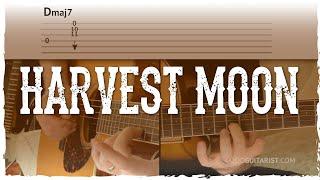 "Harvest Moon" Easy Guitar Lesson - Easy Chords + Strumming + Chord Melody Riff