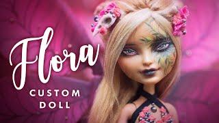 Winx! Dark Flora • Halloween Collab • Ever After High Custom Doll Tutorial OOAK