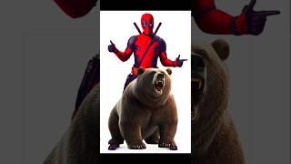 A Grizzly bear as Deadpool