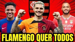 MISSÃO EUROPA! PACOTÃO DE REFORÇOS DO FLAMENGO 2025! 2 GRANDES ATACANTES CHEGANDO NO MENGÃO