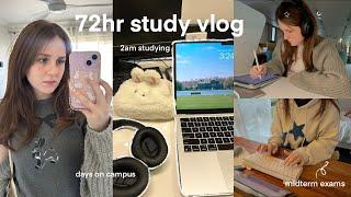 72hr STUDY VLOG: midterms, sleeping at 2am, lots of studying, campus lab days & assignment season 