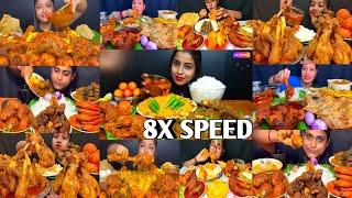 ASMR: EATING SPICY MUTTON CURRY/CHICKEN LEG/PRAWN /EGG/FISH CURRY, RICE MukbangFOOD INDIAN