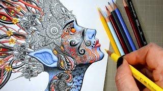 Coloring in the New Ayahuasca Coloring Book with Prismacolor Pencils | Relaxing Satisfying Videos