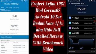Project Arfan 1981 Mod CorvusOS Android 10 For Redmi Note 4/4x aka Mido Detail Review With Benchmark