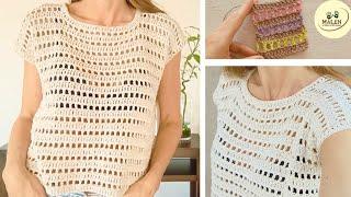 Remera Pipa playera FACIL! Cómo tejer TODOS los TALLES blusa polera #crochet #ganchillo TUTORIAL pap