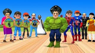 Scary Teacher 3D vs Squid Game Dresses Superhero Clothing Dressing Room Win or Lose 5 Time Challenge