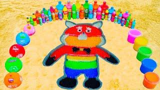 How to make Rainbow Turning Red Bear with Orbeez, Balloons Fanta, Coca Cola, Mentos & Popular Sodas